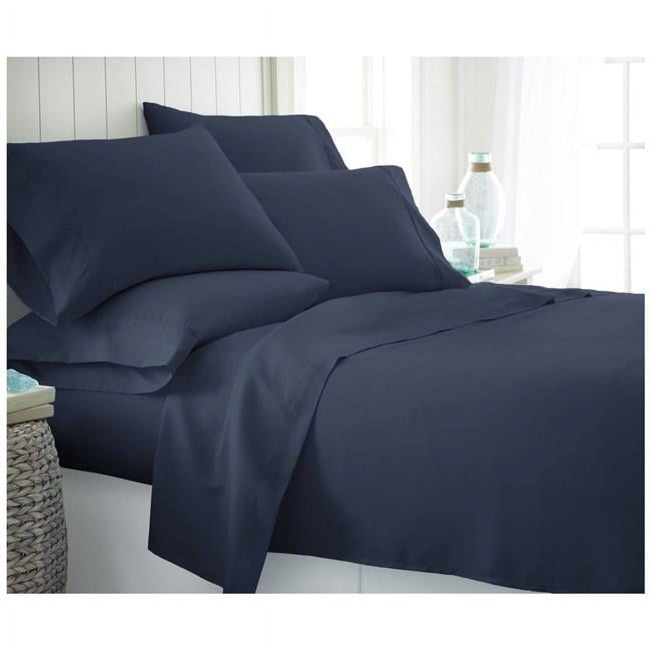 DDI 1941741 King Premium Double Brushed 6 Piece Sheet Set - Navy Case of 12