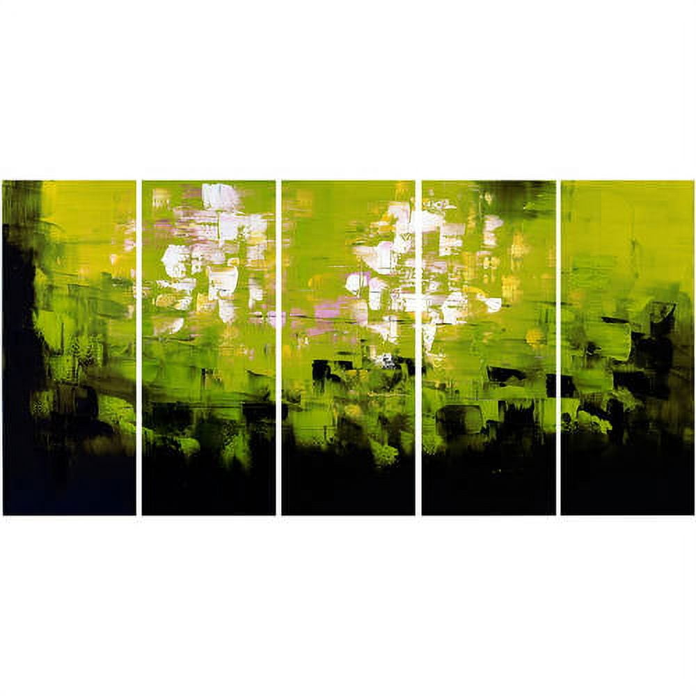 DESIGN ART Be Square" Gallery-wrapped Canvas Print Green 60 in. wide x 28 in. high - 5 Panels