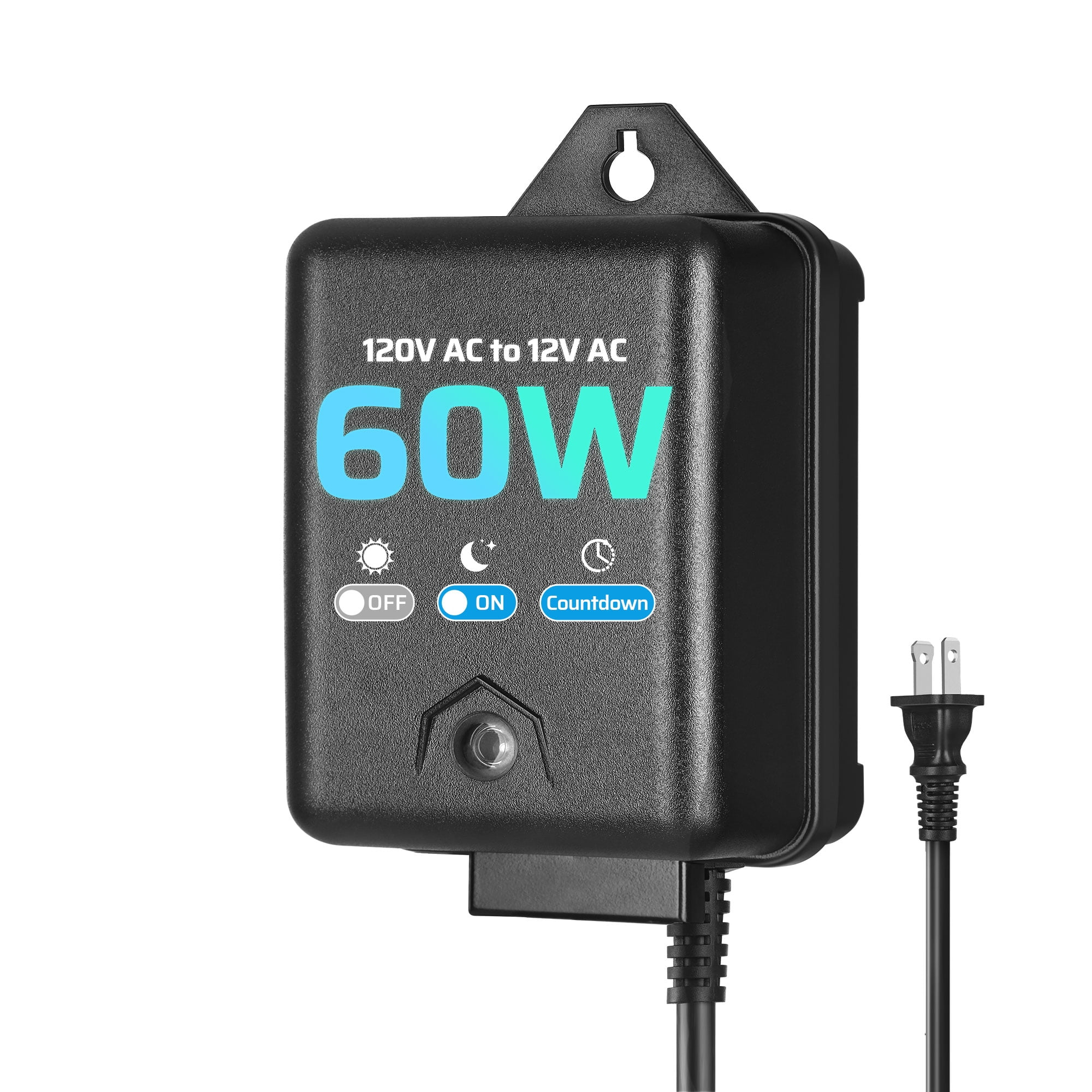 DEWENWILS 60W Low Voltage Transformer with Timer and Photocell Light Sensor, AC 120V to 12V Weatherproof for Outdoor Landscape Lighting
