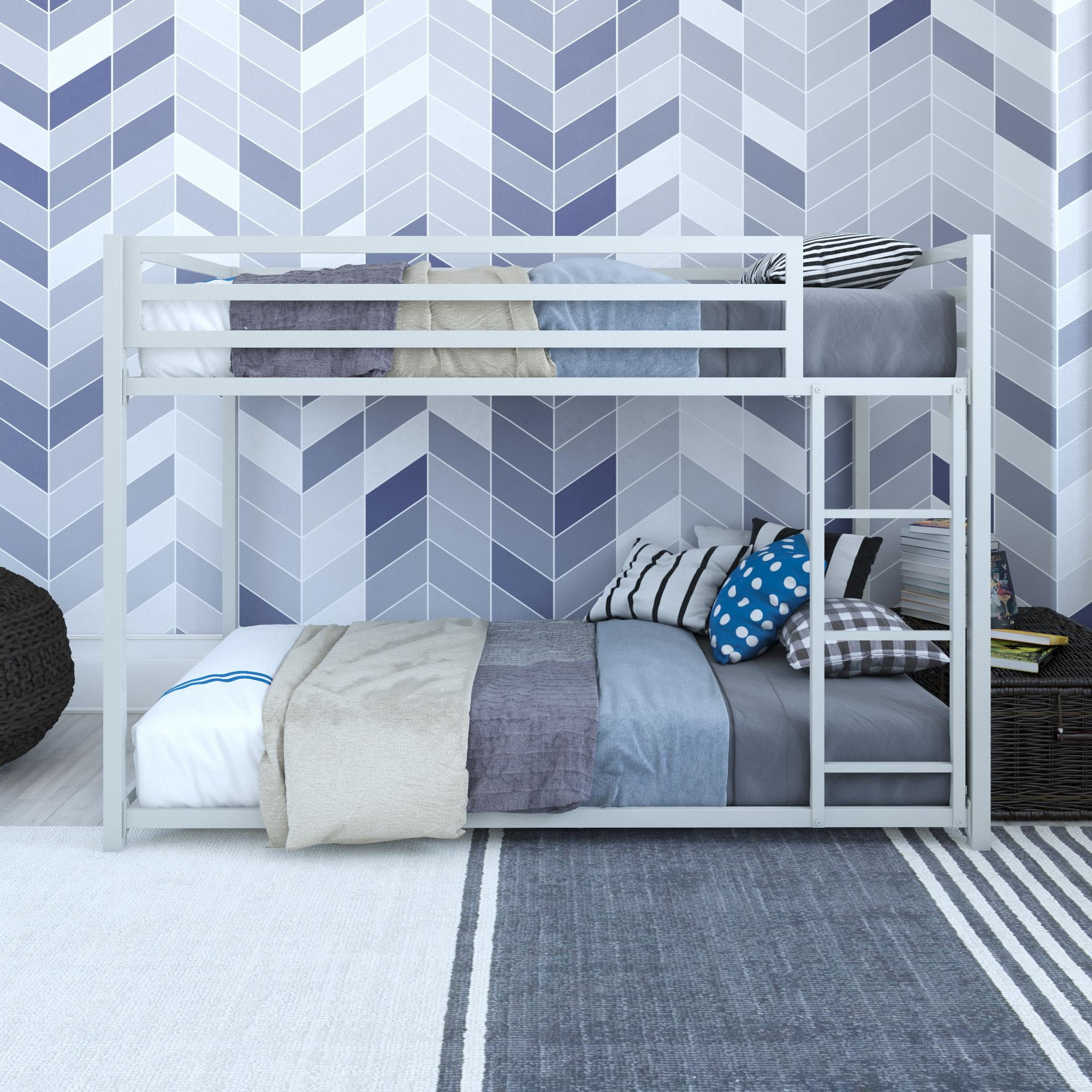 DHP Miles Metal Twin/Twin Bunk Bed, Silver