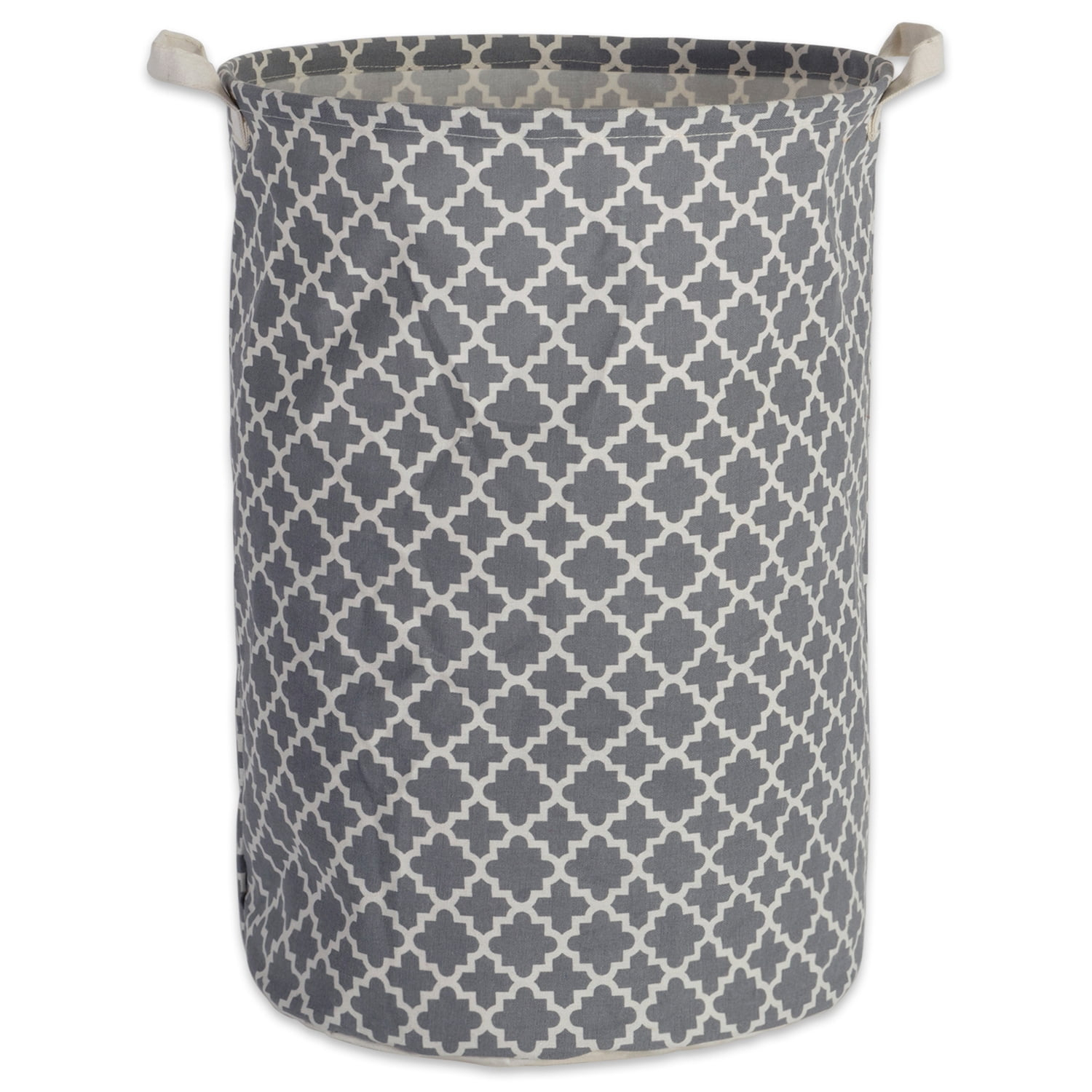 DII Laundry Collection, PE Coated Collapsible Bin, Gray Lattice, Laundry Hamper