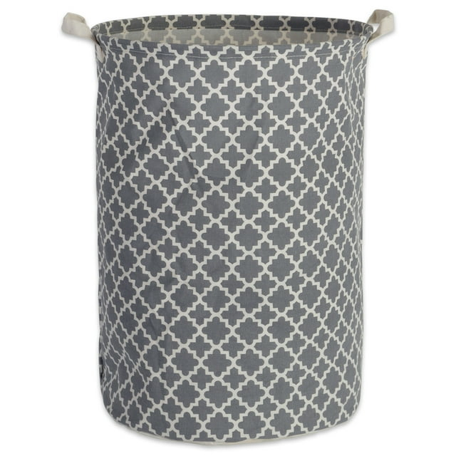 DII Laundry Collection, PE Coated Collapsible Bin, Gray Lattice, Laundry Hamper