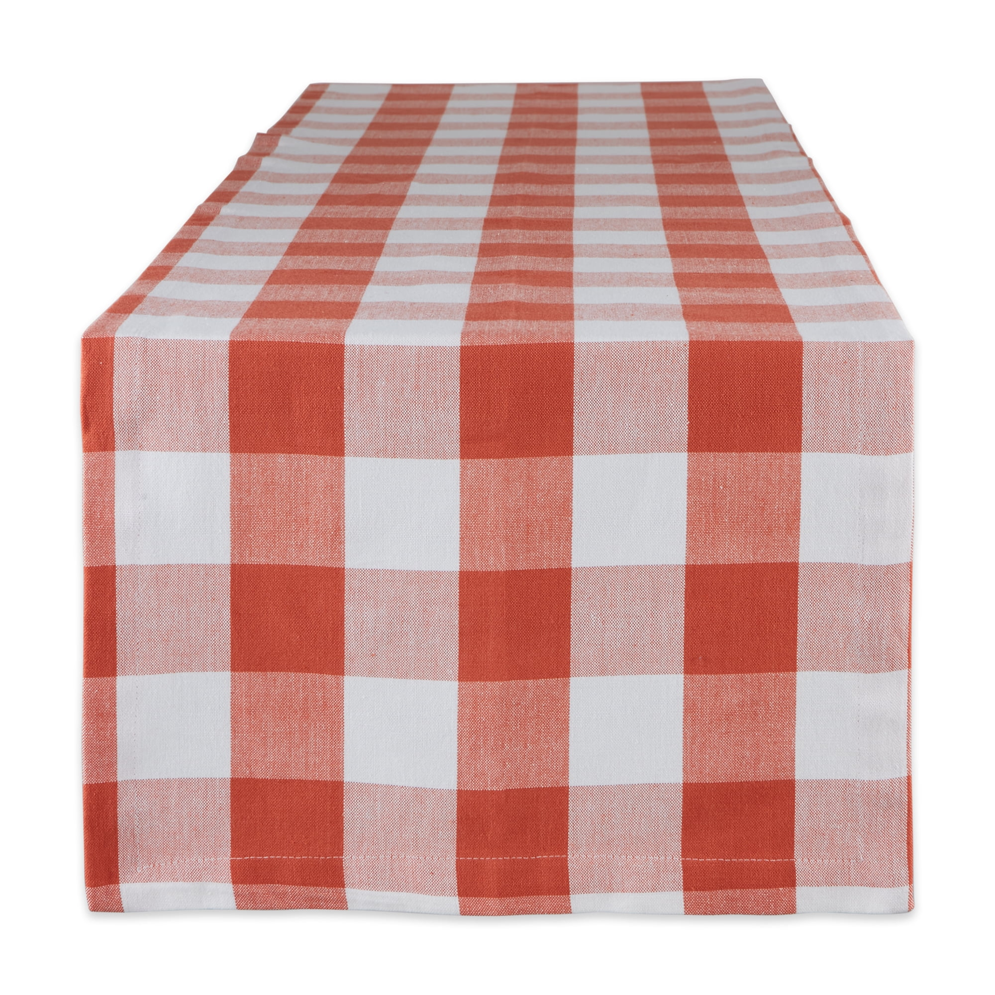 DII 14" x 108" Traditional Cotton Table Runner in Red and White Finish