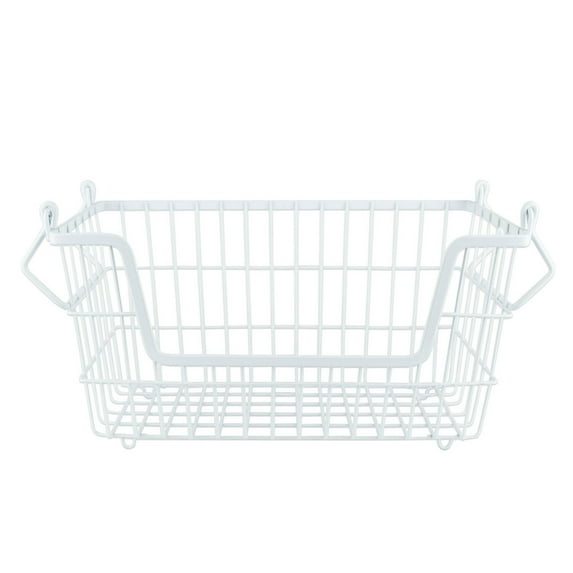 DII 6x13" Rectangle Modern Metal Small Sturdy Design Basket in White