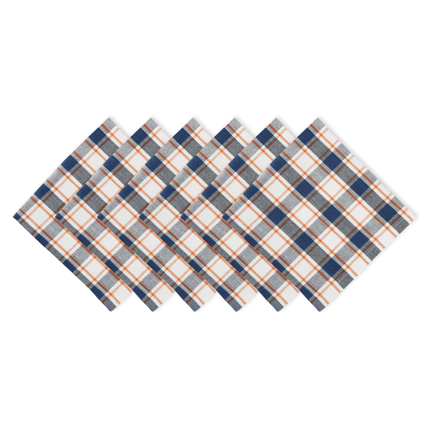 DII Autumn Farmhouse Plaid Napkin Set/6, 20x20"