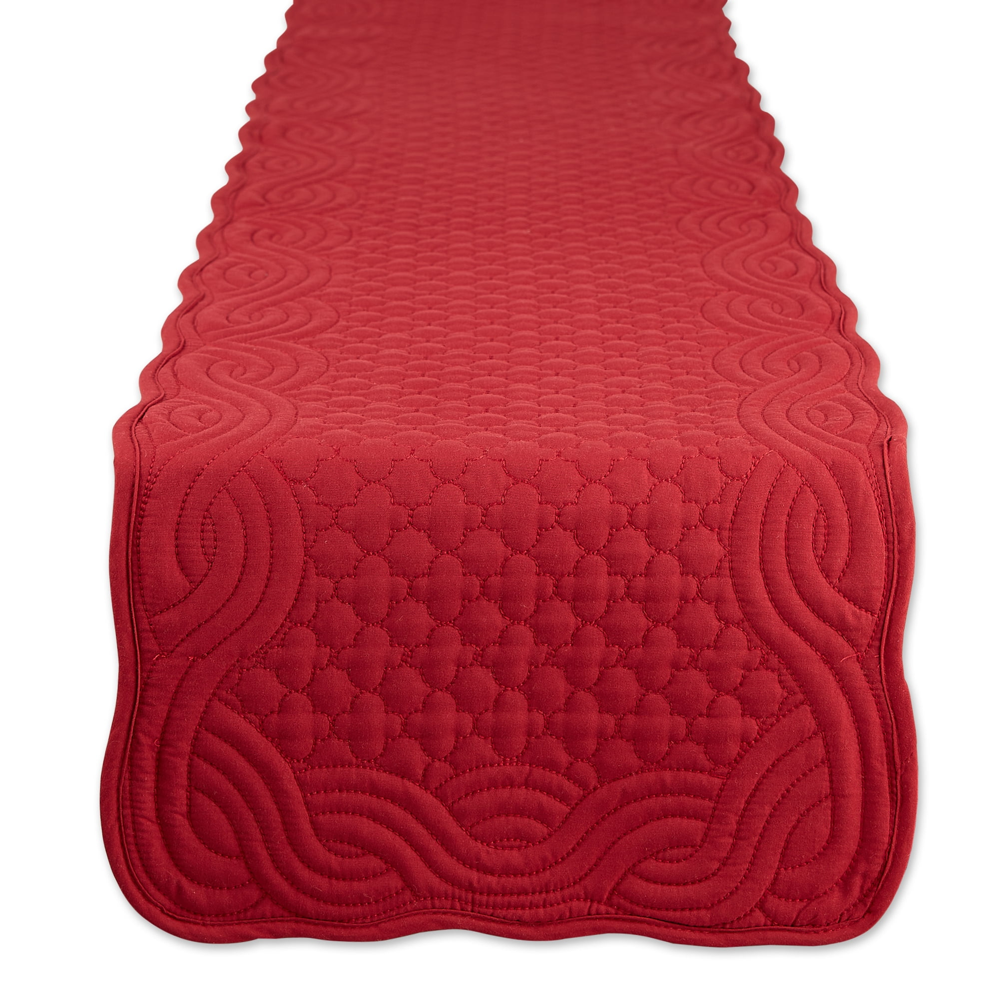 DII Cranberry Quilted Farmhouse Table Runner