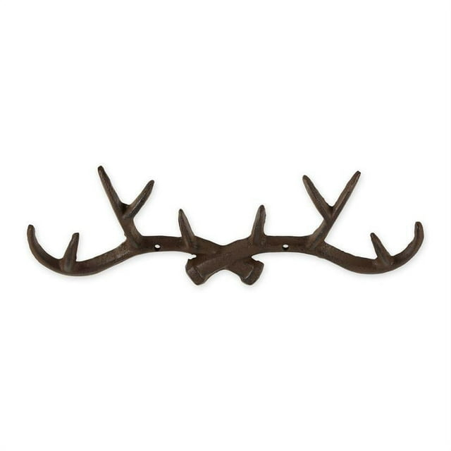 Cast Iron Antler Wall Hook, Brown