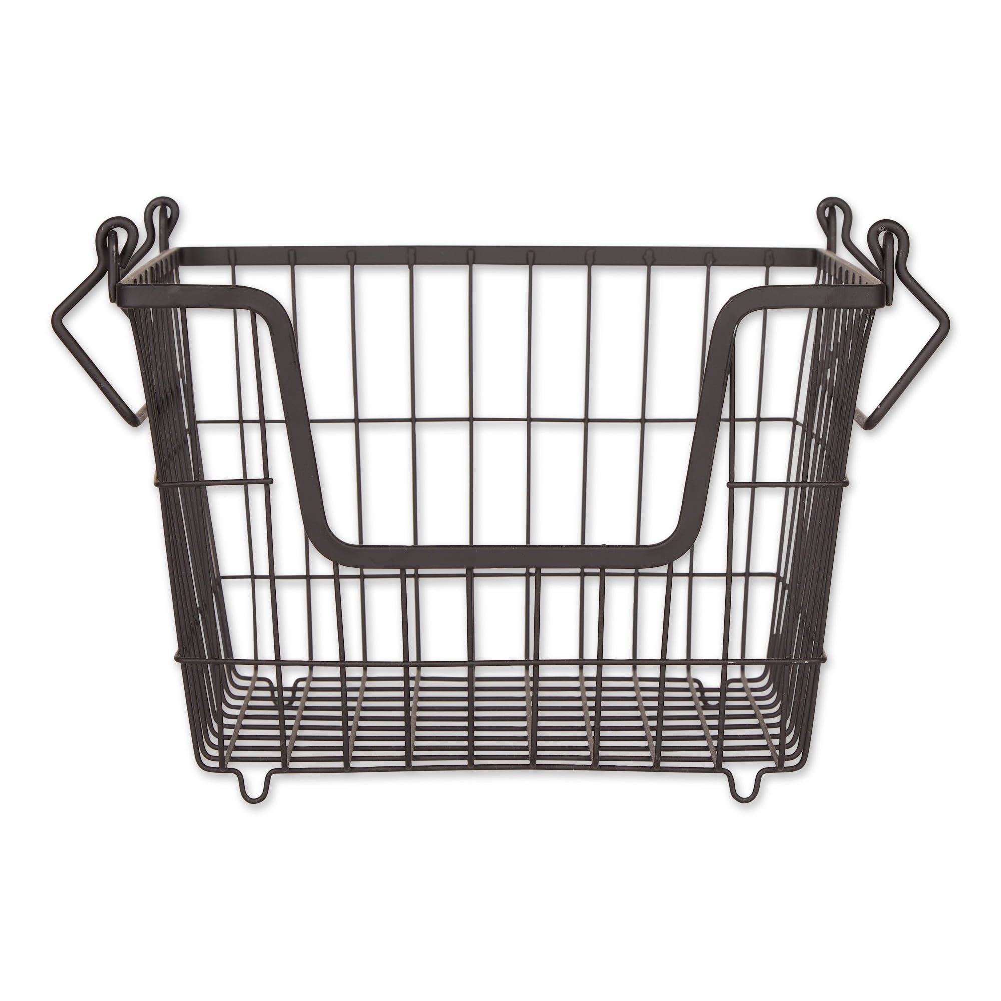 DII Metal Wire Mesh Stackable Utility Storage Bin, Medium, 11x11x8", Black