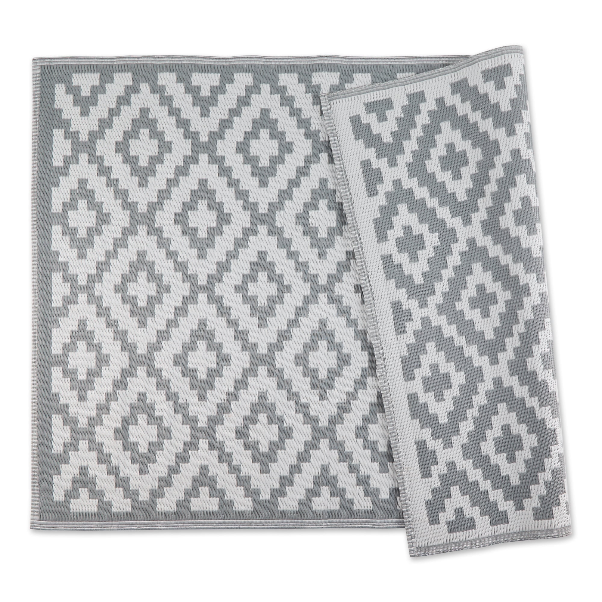 DII Outdoor Rug Collection Mesa Reversible, 4x6 Ft, Gray & White