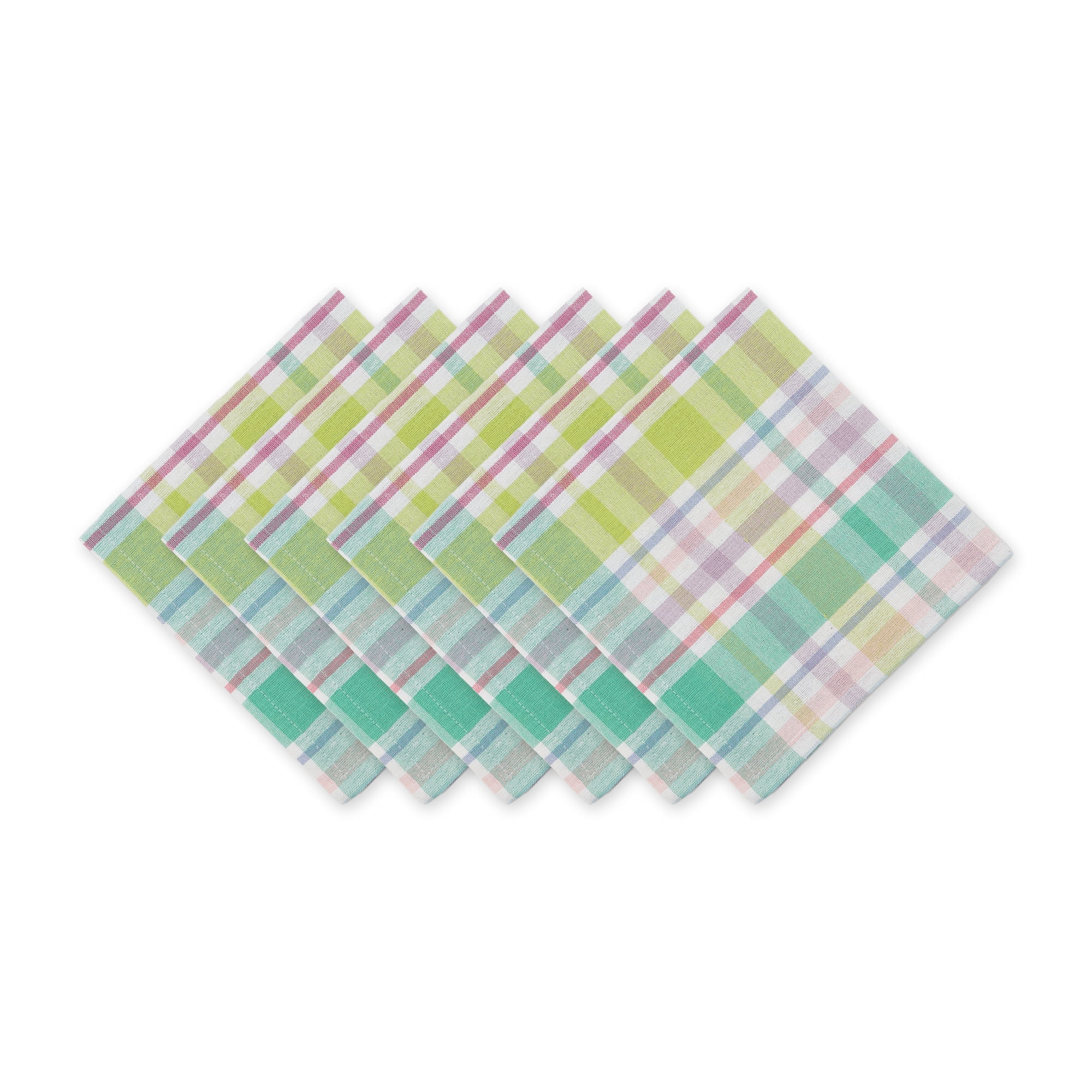 DII Spring Plaid Napkin (Set of 6), 20x20", 100% Cotton