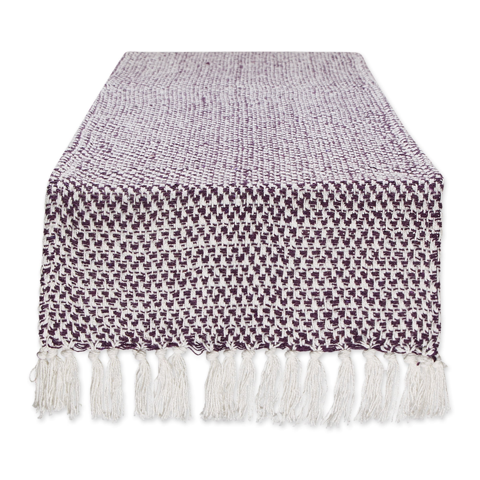 DII Textured Cotton Table Runner, Eggplant, 15"W x 72"L