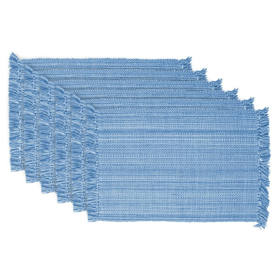 DII Variegated Light Blue Fringe Placemat (Set of 6)