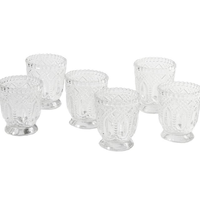 DIY Wedding Koyal Wholesale Vintage Glass Candle Holder (Pack of 6), 3 x 2.75
