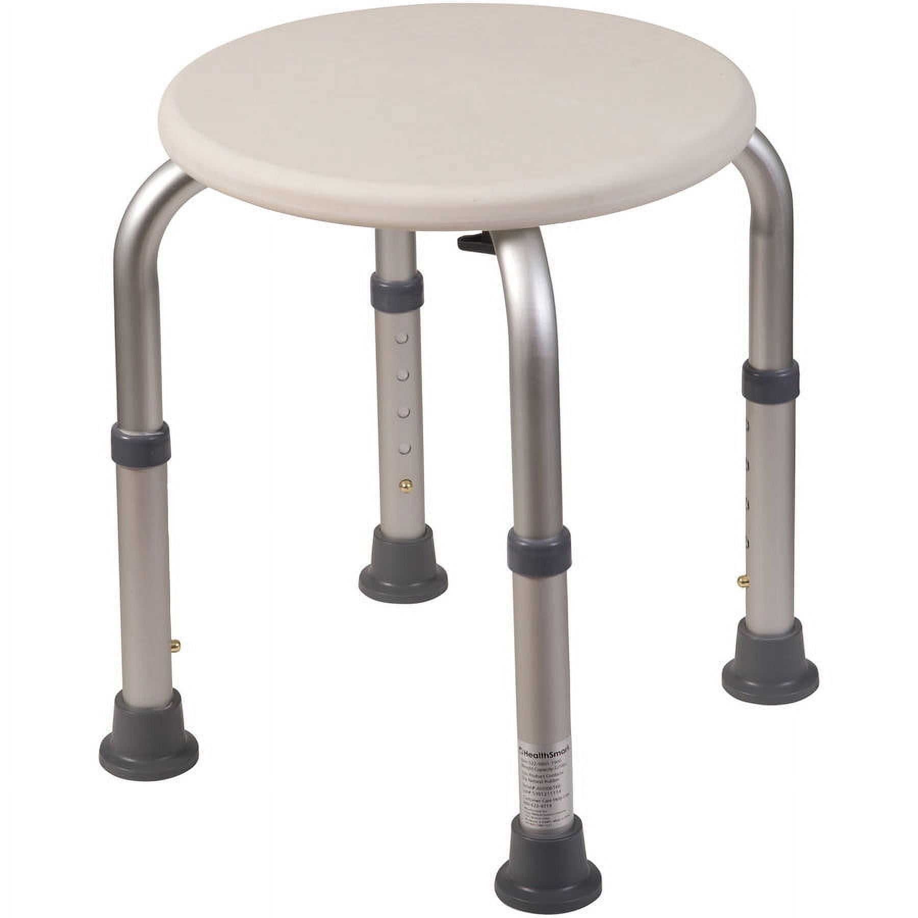 VAIKAXY Shower Chair Bath Seat for Tub or Shower Bench for Inside Shower, Made of Non Slip Aluminum with Plastic Seat, Adjustable Height, Holds Weight up to 330 Pounds, Bath Stool, White