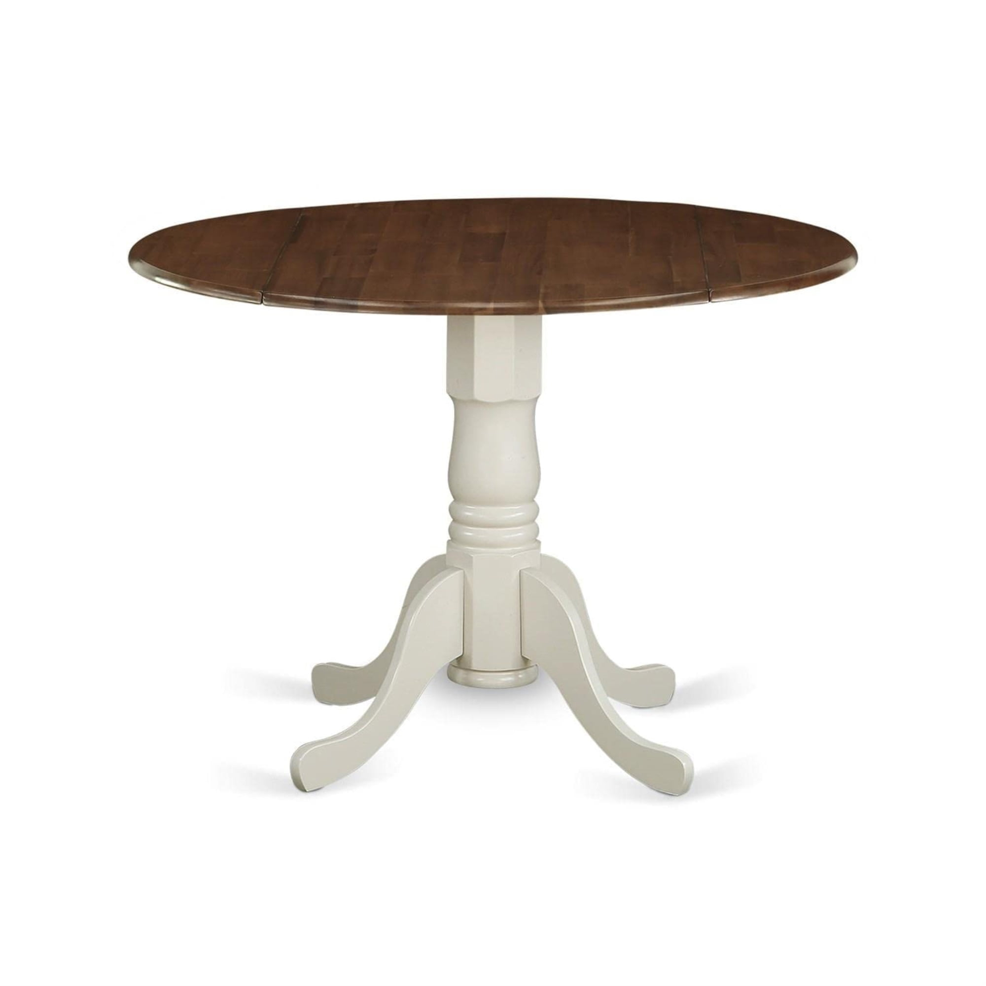 East West Furniture Dublin Traditional Wood Dining Table in Walnut/White