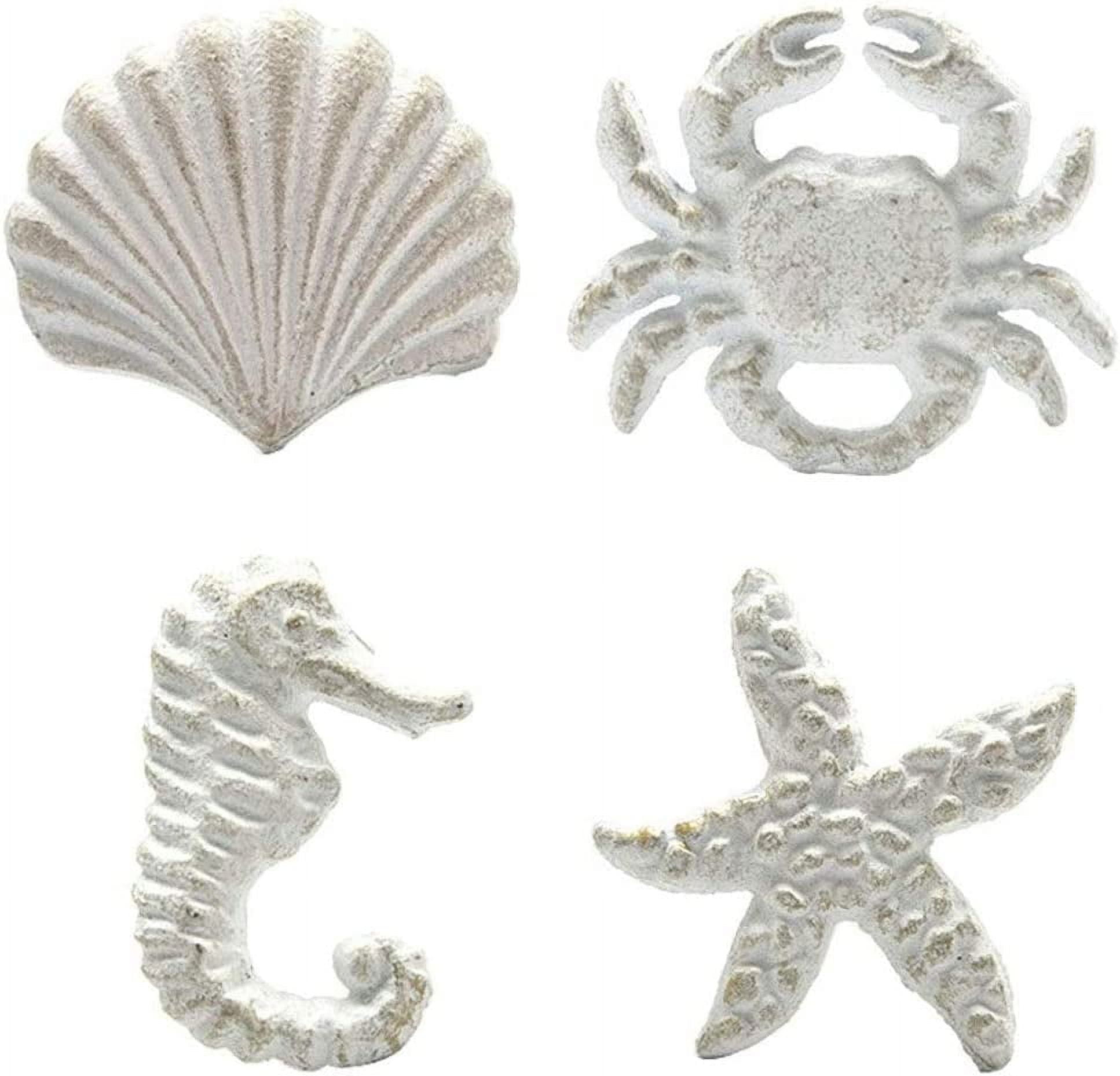DPOWERFUL, Cast Iron Cabinet & Furniture Pulls with Silver & Black Hardware 4 Piece 4 Pack