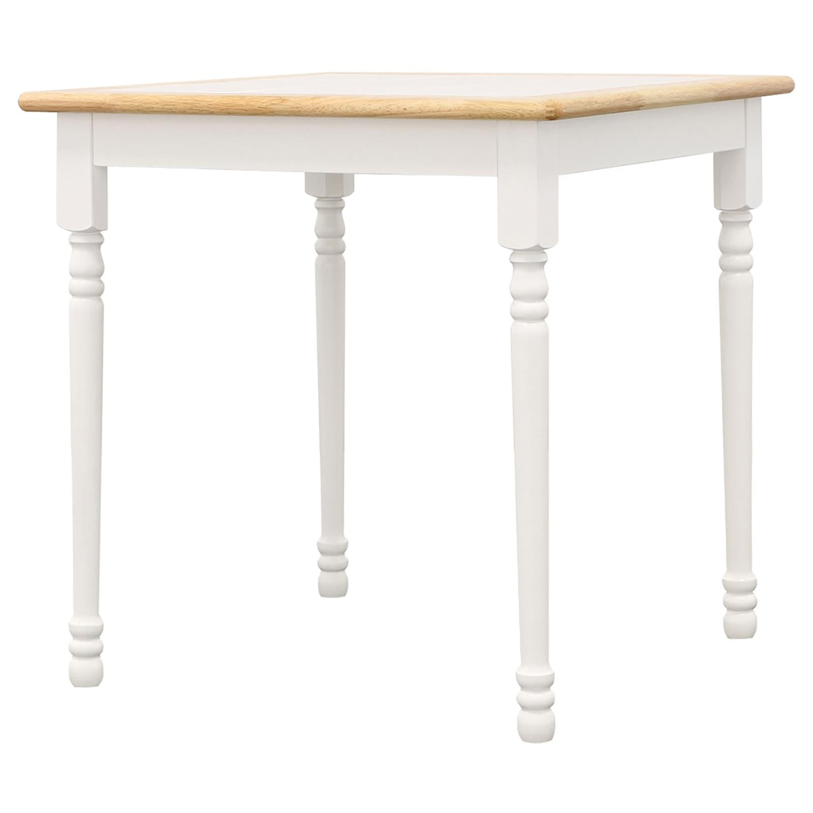 DPlus Square Top Dining Table Natural Brown and White