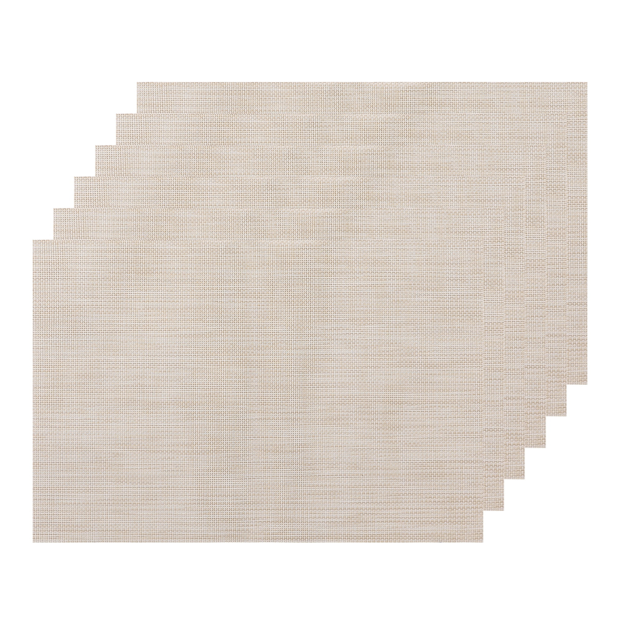 Unique Bargains Durable Placemats for Dining Table, Resistant Kitchen Place Mats Set of 6 Beige 18" x 12"