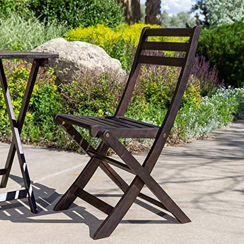 DTY Outdoor Living Twin Lakes 3-Piece Eucalyptus Café Bistro Set - Espresso, Square Table