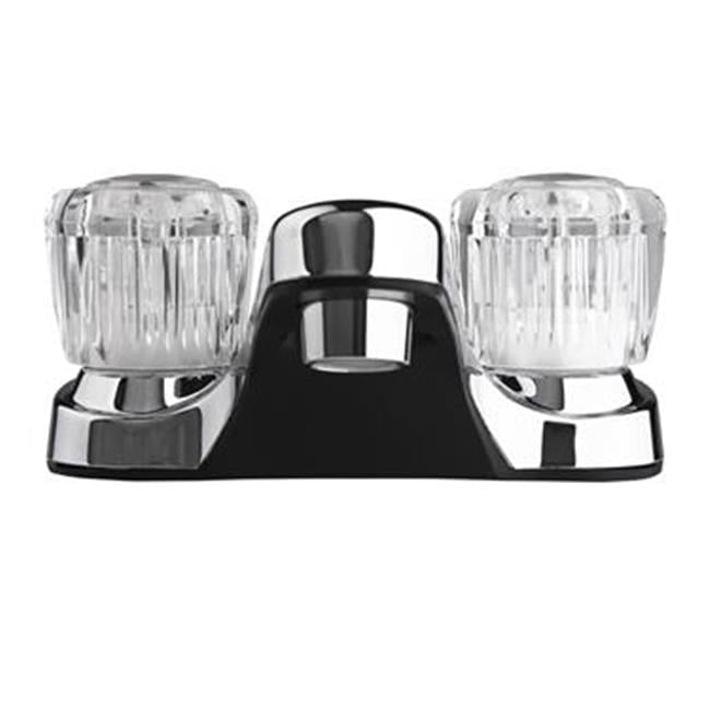 Dura Faucet Lavatory Faucet with Crystal Acrylic Knobs for RV Bathroom - Chrome Polished