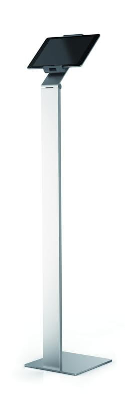 DURABLE Tablet Floor Stand 47.5 Inches Tall (for Tablets 7-13 Inches, 360 Degree Rotation with Anti-Theft Device) Silver/Charcoal (893223)