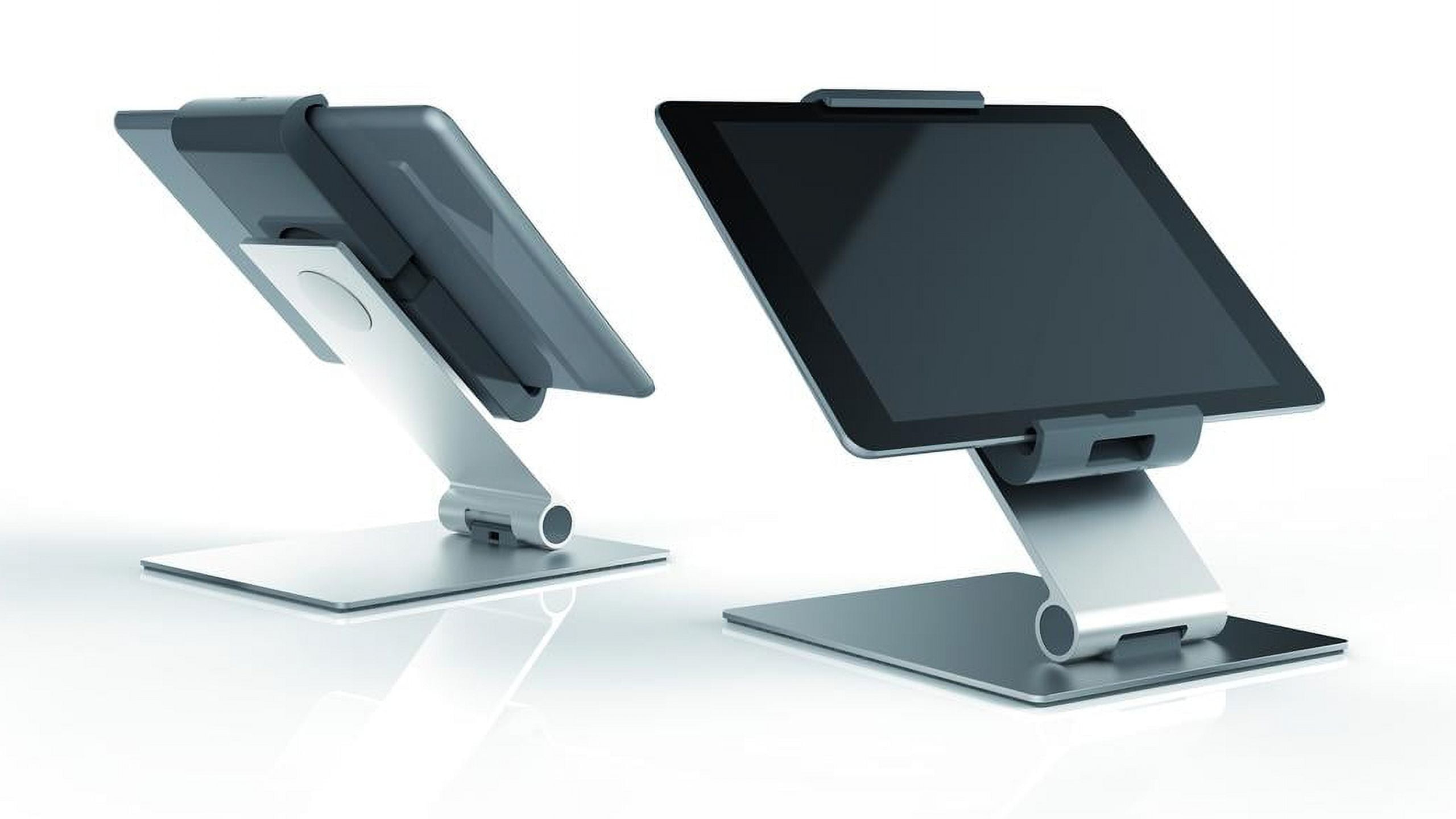 DURABLE Tablet Holder Desk Stand (7-13 Inches, 360 Degrees Rotation with Anti-Theft Device) Silver/Charcoal (893023)