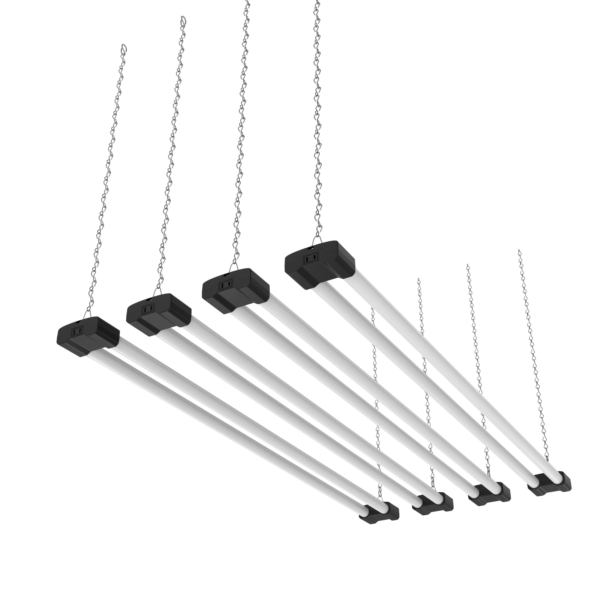 DYMOND 4 ft Linkable 40W LED Plug Flush Mount Shop Light Fixtures 4 Pack