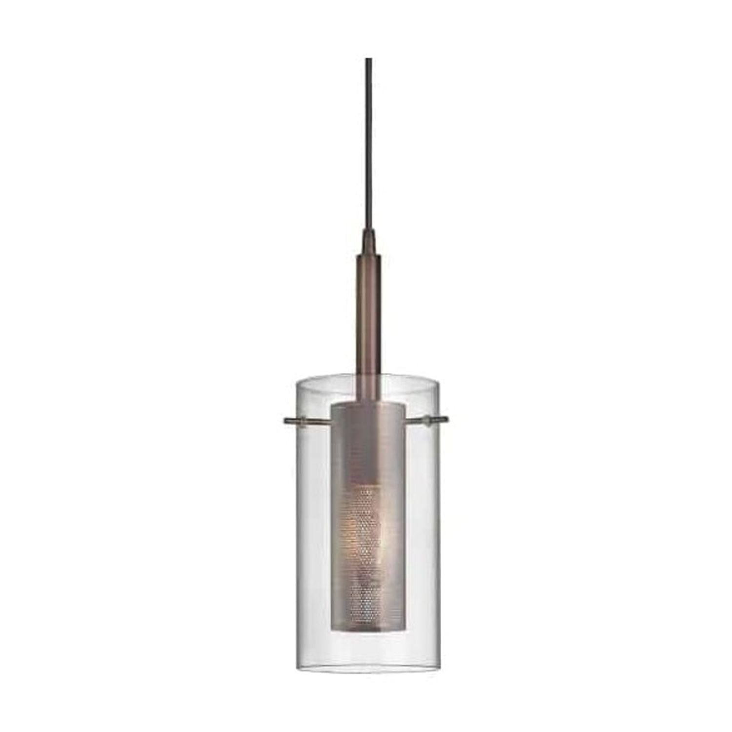 Dainolite 1 Light Metal and Glass Pendant - Oil Brushed Bronze