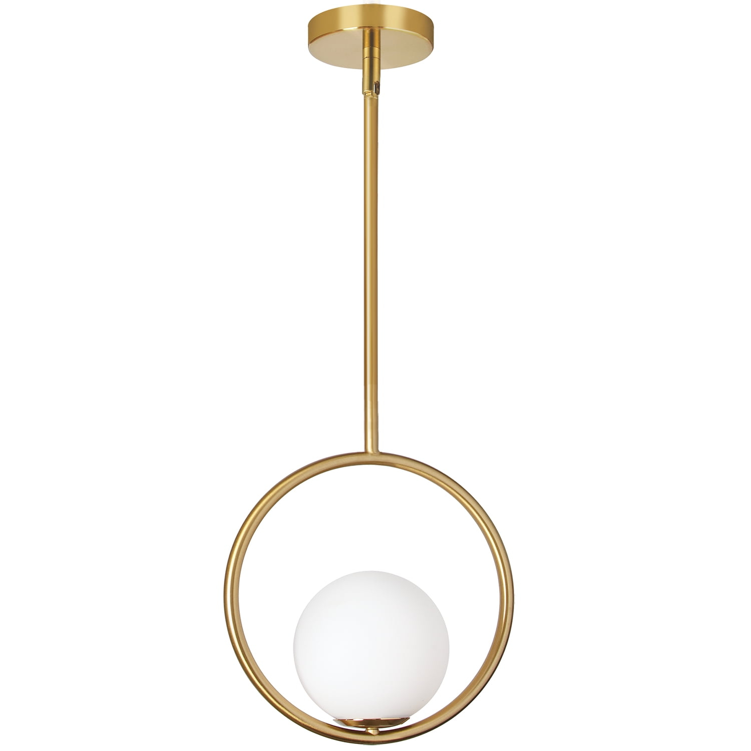 Dainolite 1LT Halogen Pendant AB Finish, White Glass