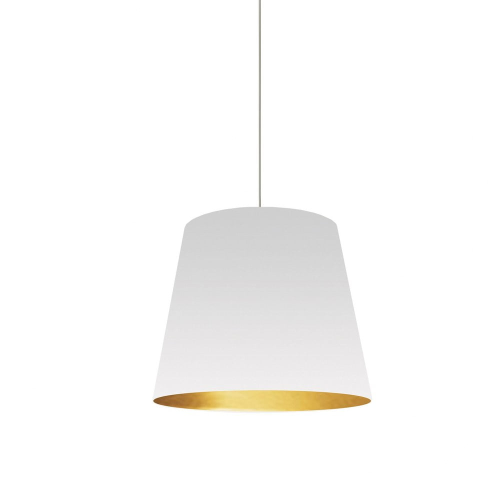 Dainolite 1LT Oversized Drum Pendant,Small - Wht/Gld