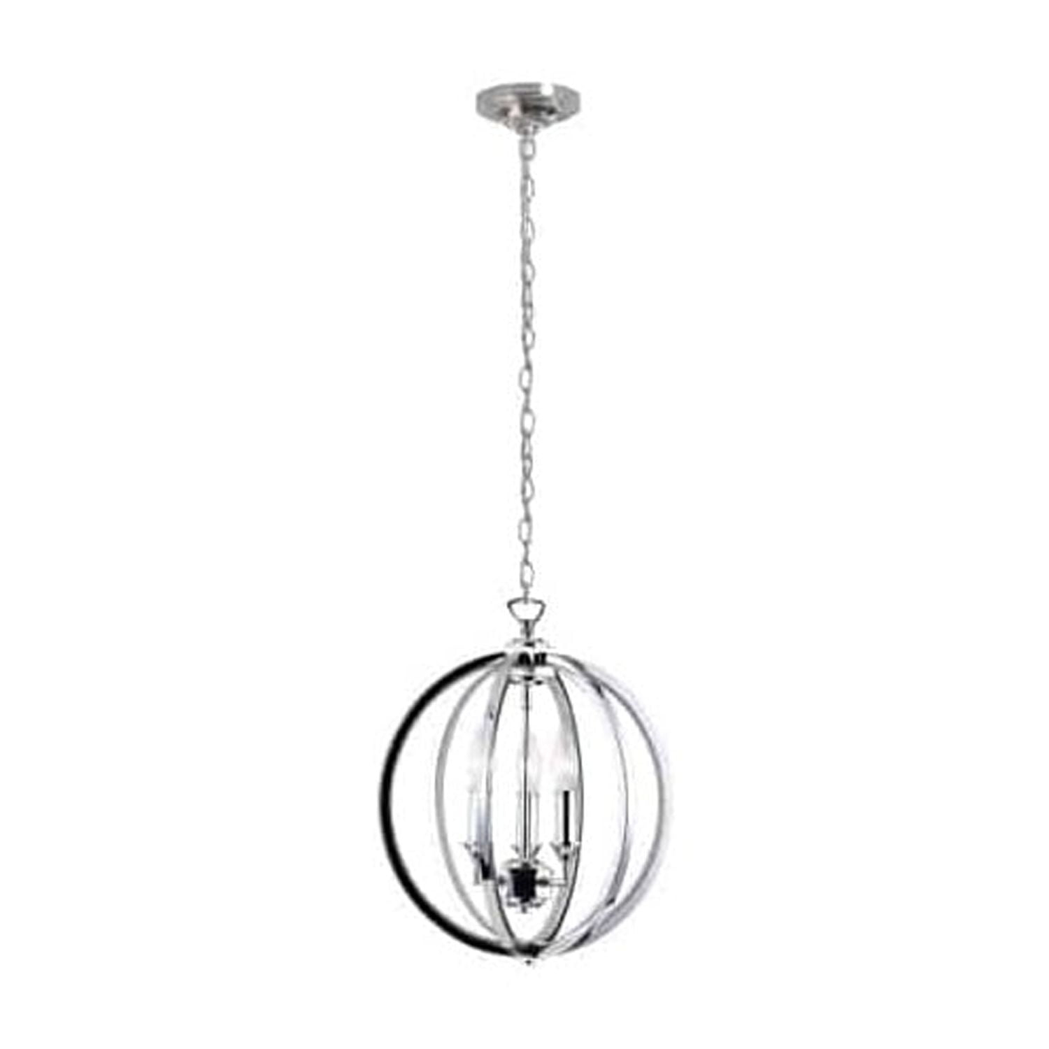 Dainolite 3 Light Chandelier, Polished Chrome w/Jeweled Accents
