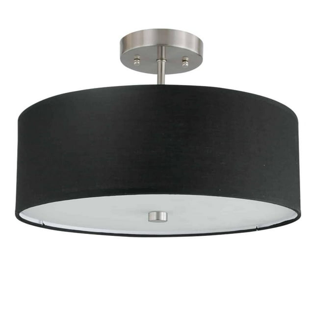 Dainolite 3LT Incandescent Semi-Flush SC, Black Shade