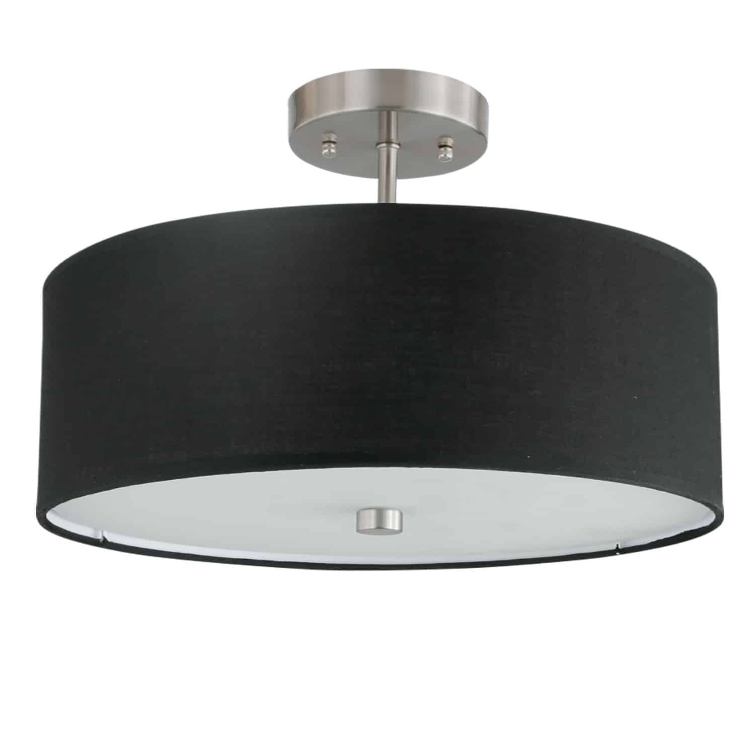 Dainolite 3LT Incandescent Semi-Flush SC, Black Shade