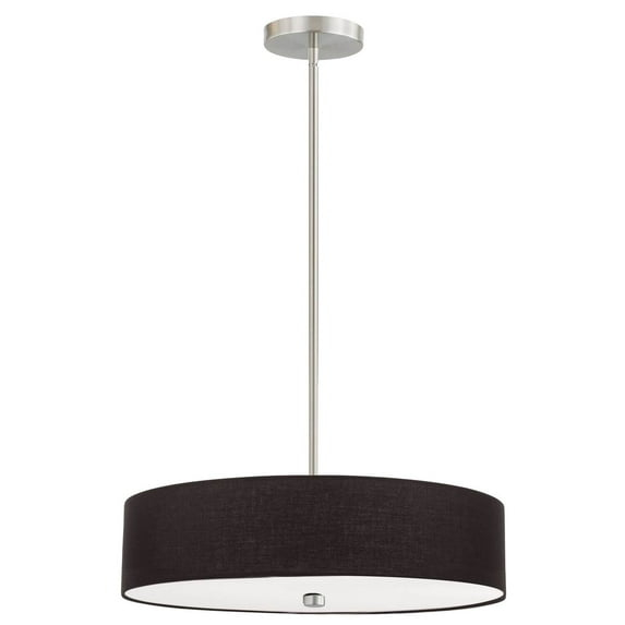571-204P-SC-BK-Dainolite-Everly - 4 Light Pendant-Satin Chrome Finish-Black  Shade Color