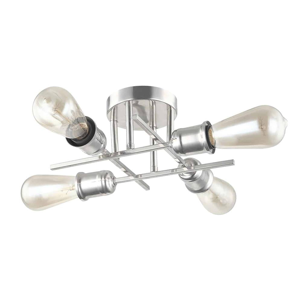 Dainolite 4LT Semi-Flush Mount, Burnished Chrome Finish