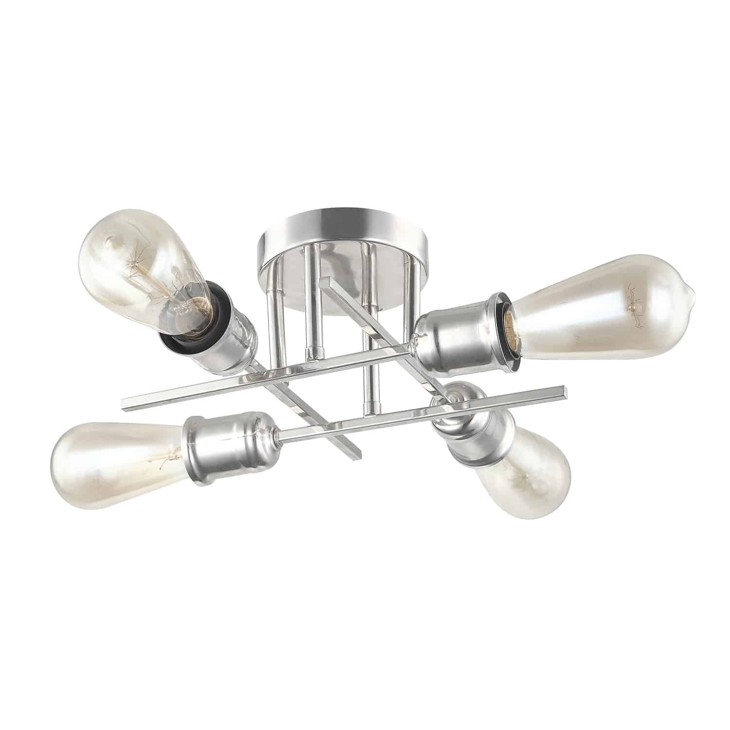 Dainolite 4LT Semi-Flush Mount, Burnished Chrome Finish