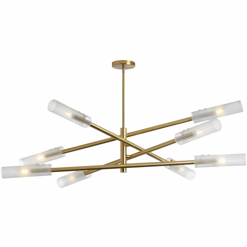 Dainolite 8LT Incandescent Chandelier, AGB, FR Glass
