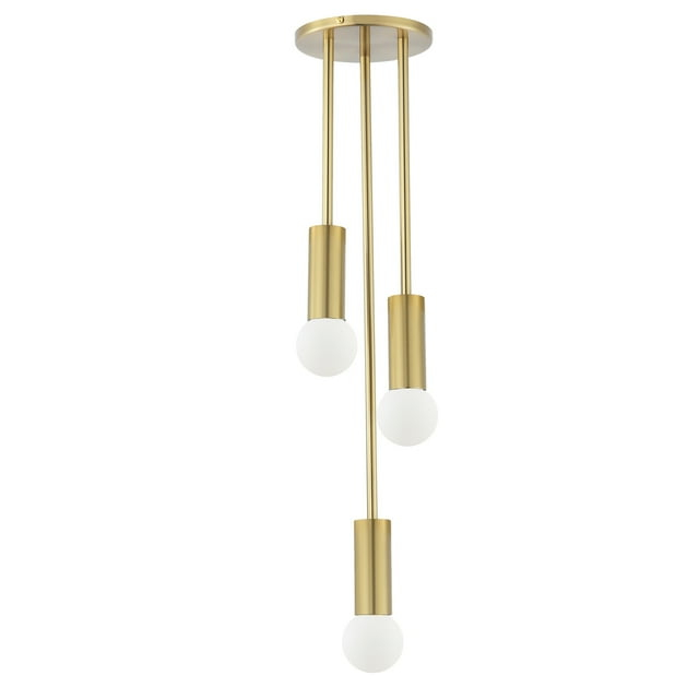 Dainolite ADS-63P-AGB 6 in. Adams 3 Light Incandescent Pendant, Aged Brass