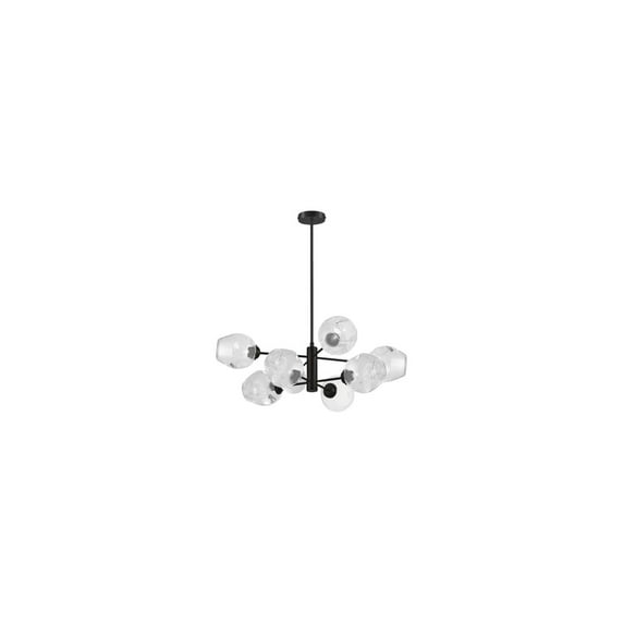 Dainolite ABI-268P-MB-CLR Abii Halogen Pendant, Clear Glass & Matte Black - 8 Light