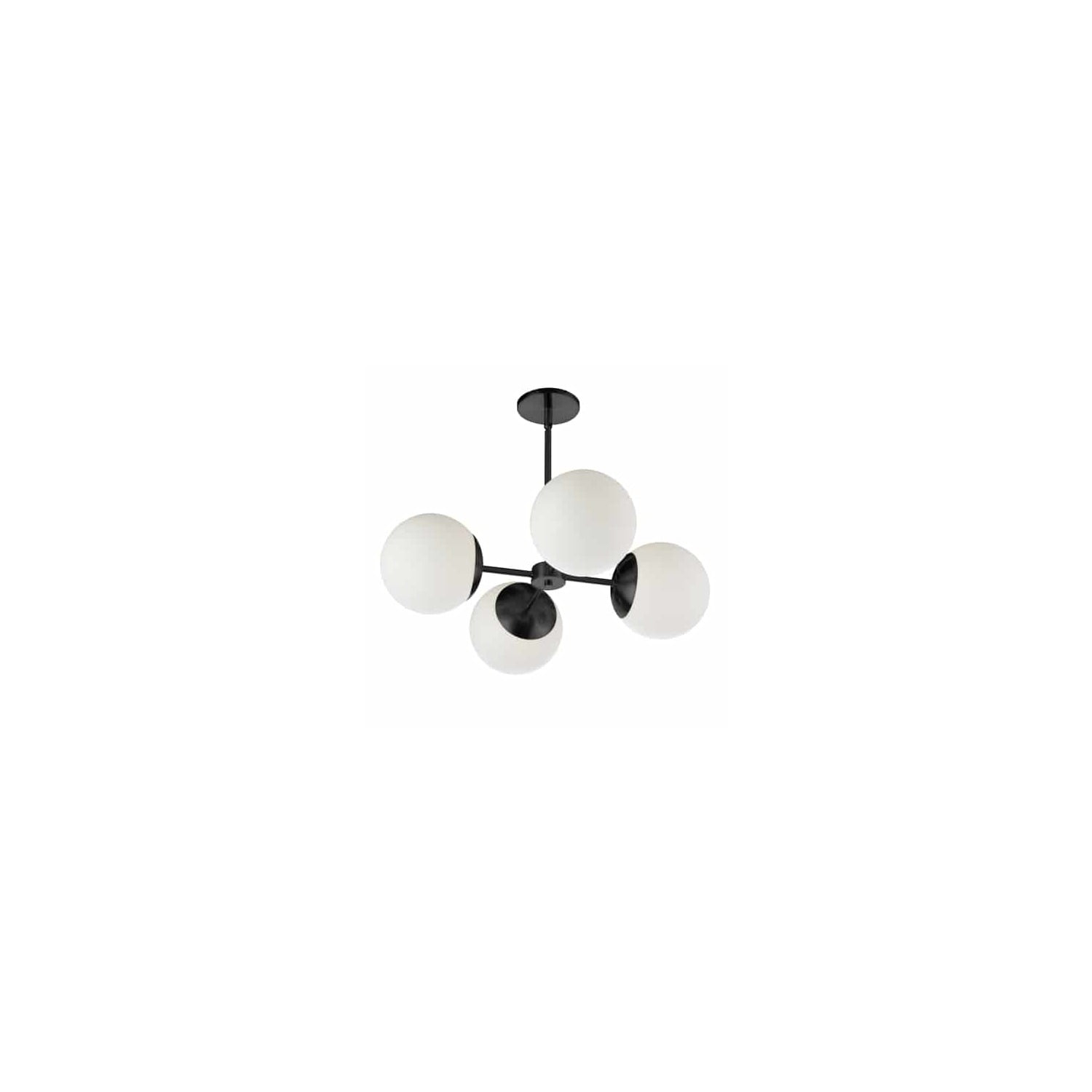 Dainolite  Dayana 4 Light Transitional Matte Black Luxury Globe Chandelier