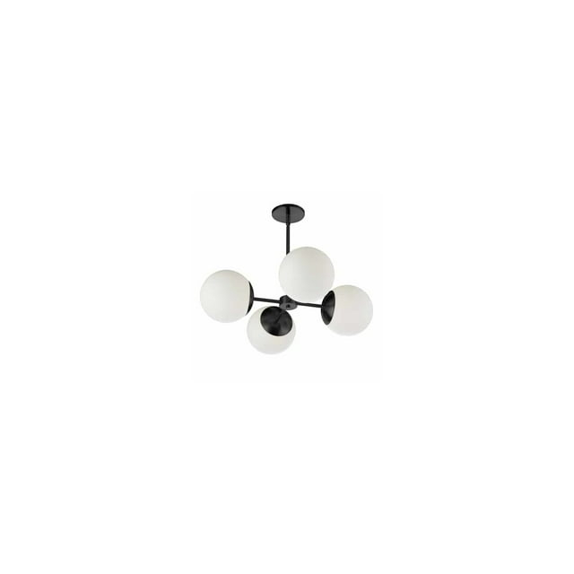Dainolite  Dayana 4 Light Transitional Matte Black Luxury Globe Chandelier
