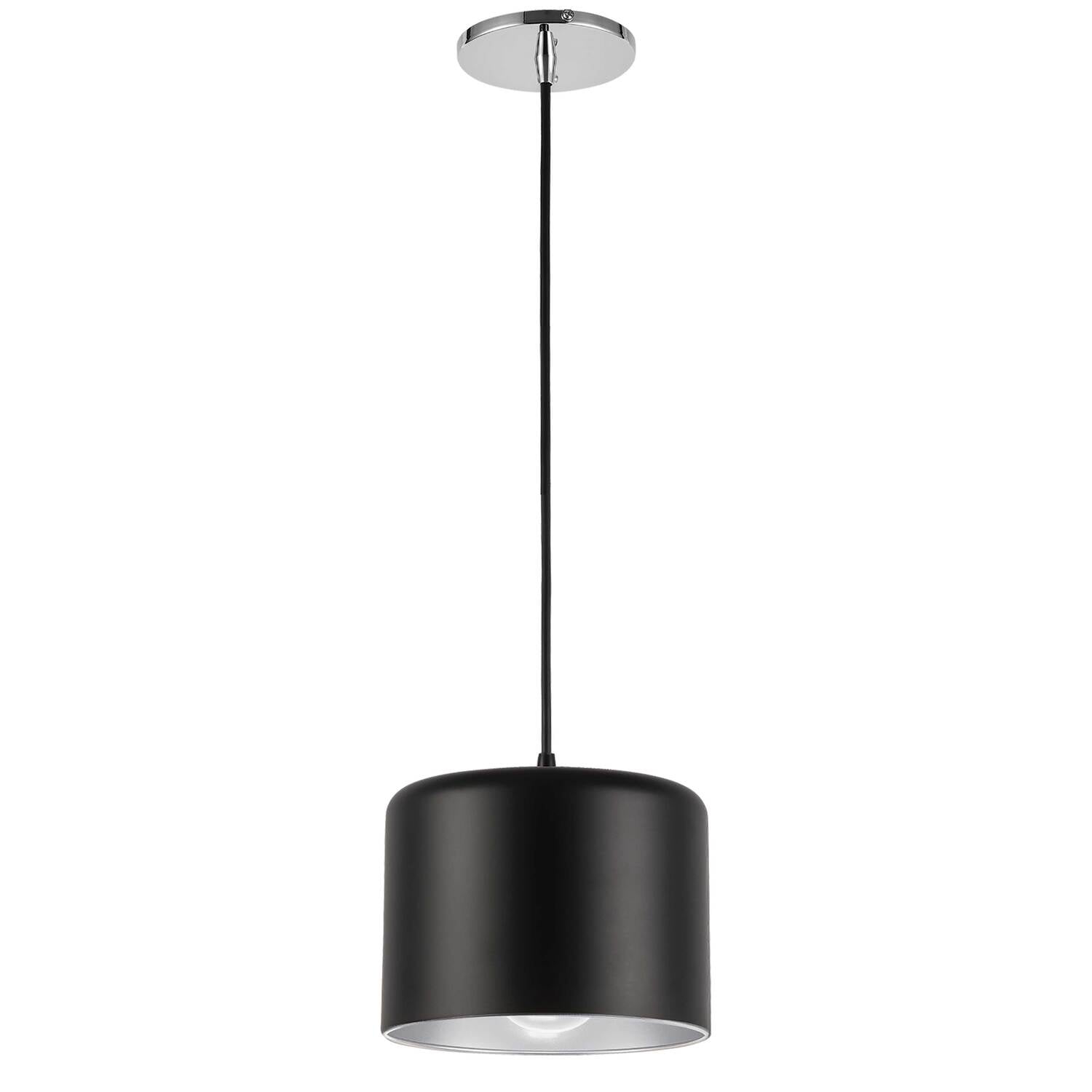 Dainolite - Emilia - 1 Light Pendant-Polished Chrome Finish-Matte Black/Silver