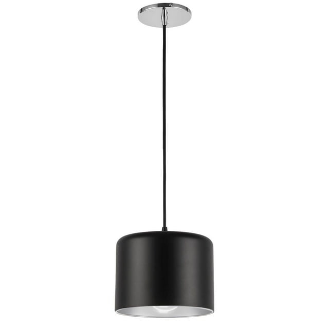 Dainolite - Emilia - 1 Light Pendant-Polished Chrome Finish-Matte Black/Silver