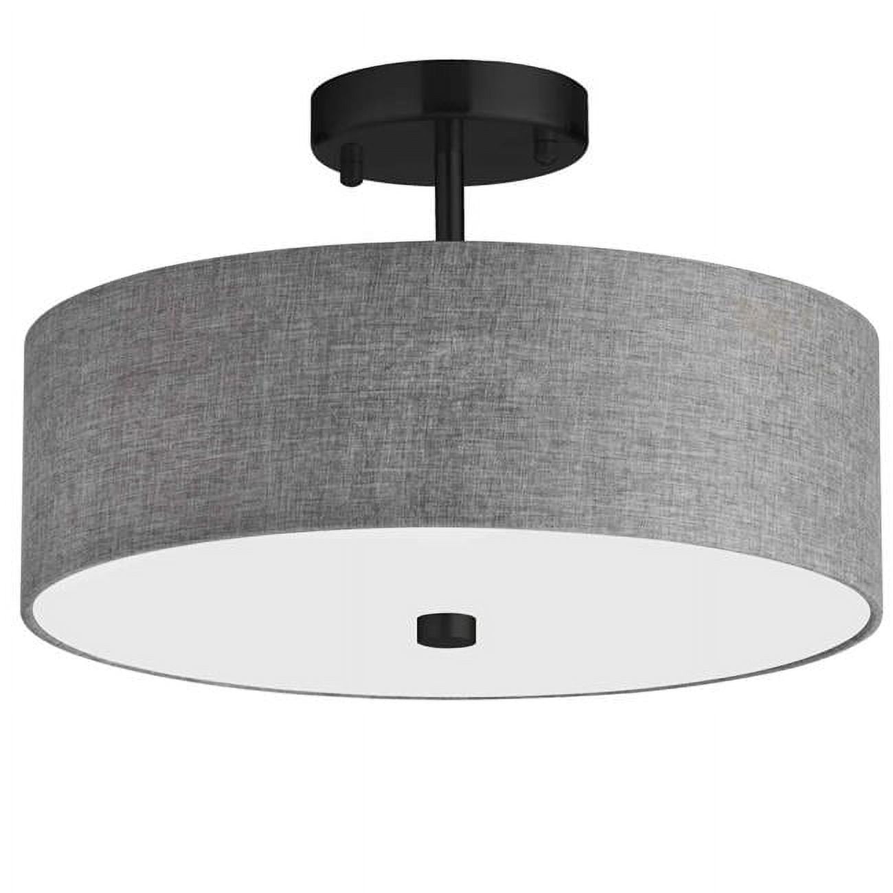 Dainolite  Everly 3 Light Transitional Grey Luxury Semi Flush Mount