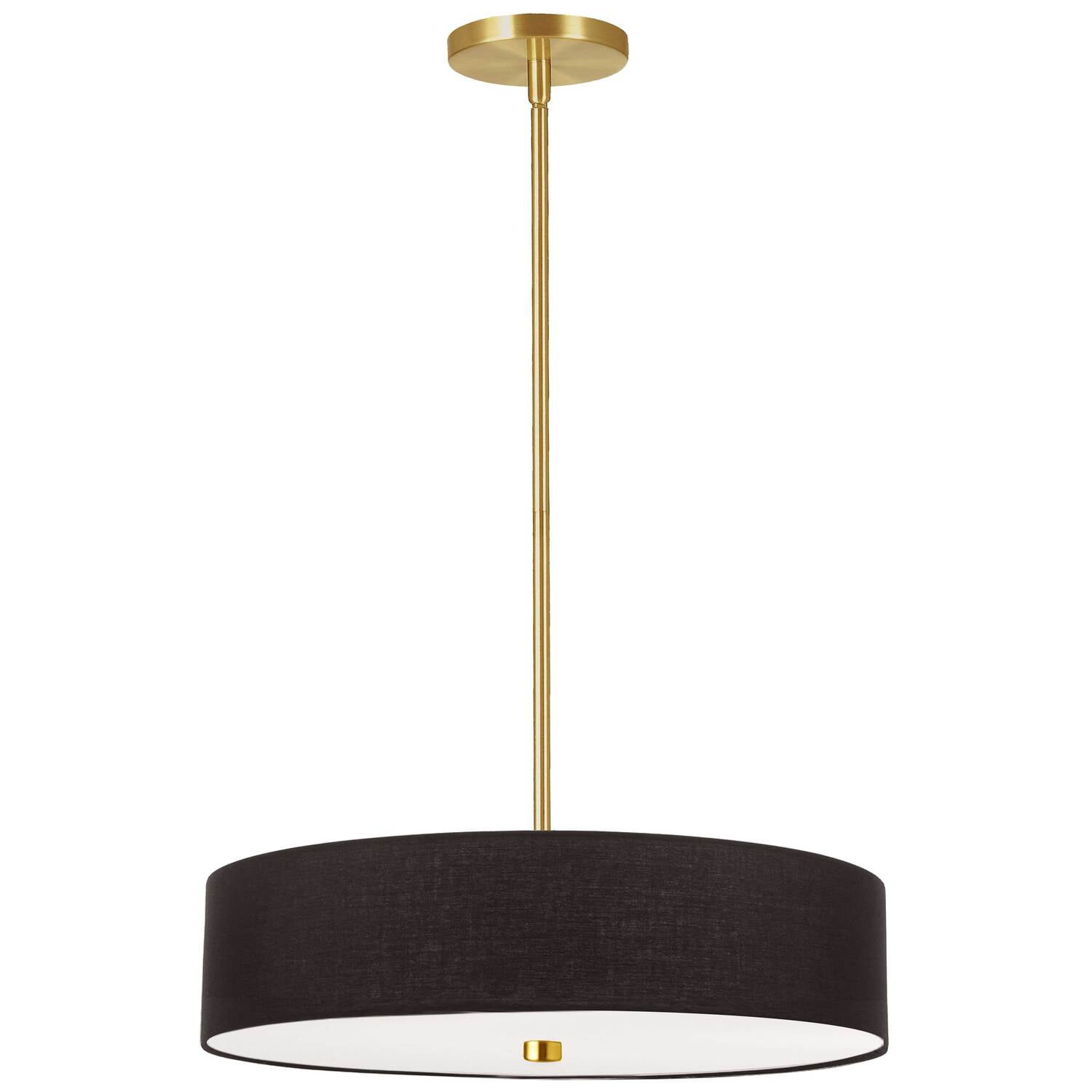 Dainolite - Everly - 4 Light Pendant-Aged Brass Finish-Black  Shade Color -