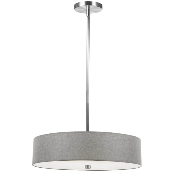 Dainolite - Everly - 4 Light Pendant-Polished Chrome Finish-Grey Shade Color