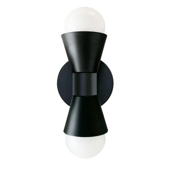 Dainolite - Fortuna - 2 Light Wall Sconce-Matte Black Finish-Matte Black