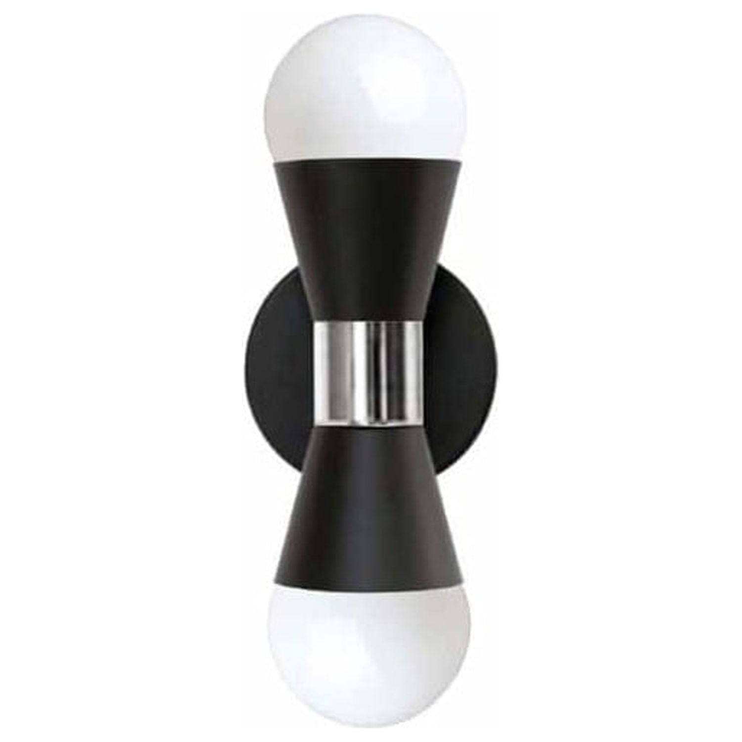 Dainolite - Fortuna - 2 Light Wall Sconce-Matte Black Finish-Polished Chrome