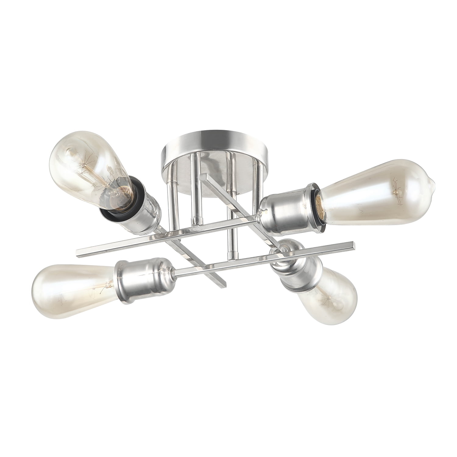 Dainolite 4LT Semi-Flush Mount, Burnished Chrome Finish