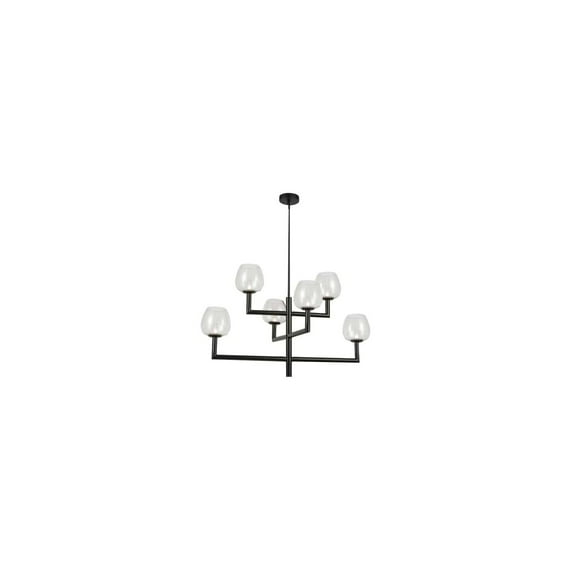 Dainolite Nora 6 Light Contemporary Matte Black Luxury Lantern Chandelier